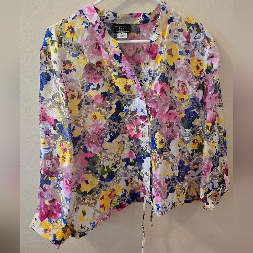 Floral Button-Up Blouse